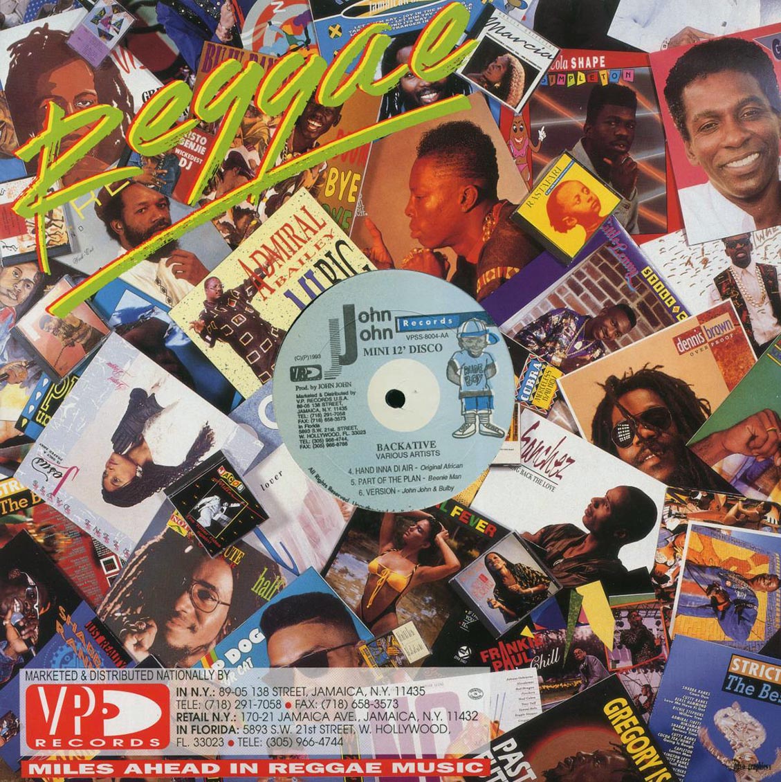 Louie Culture, Beenie Man, Original African, Gold Dust, Round Head - Backative (1993 ORIGINAL PRESS) (orig. press) vinyl LP back cover