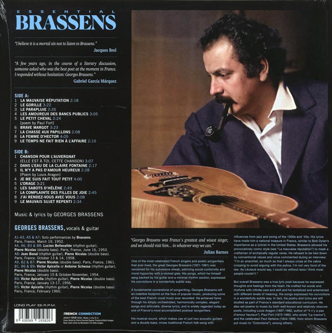 Georges Brassens - Essential (180g) vinyl LP back cover