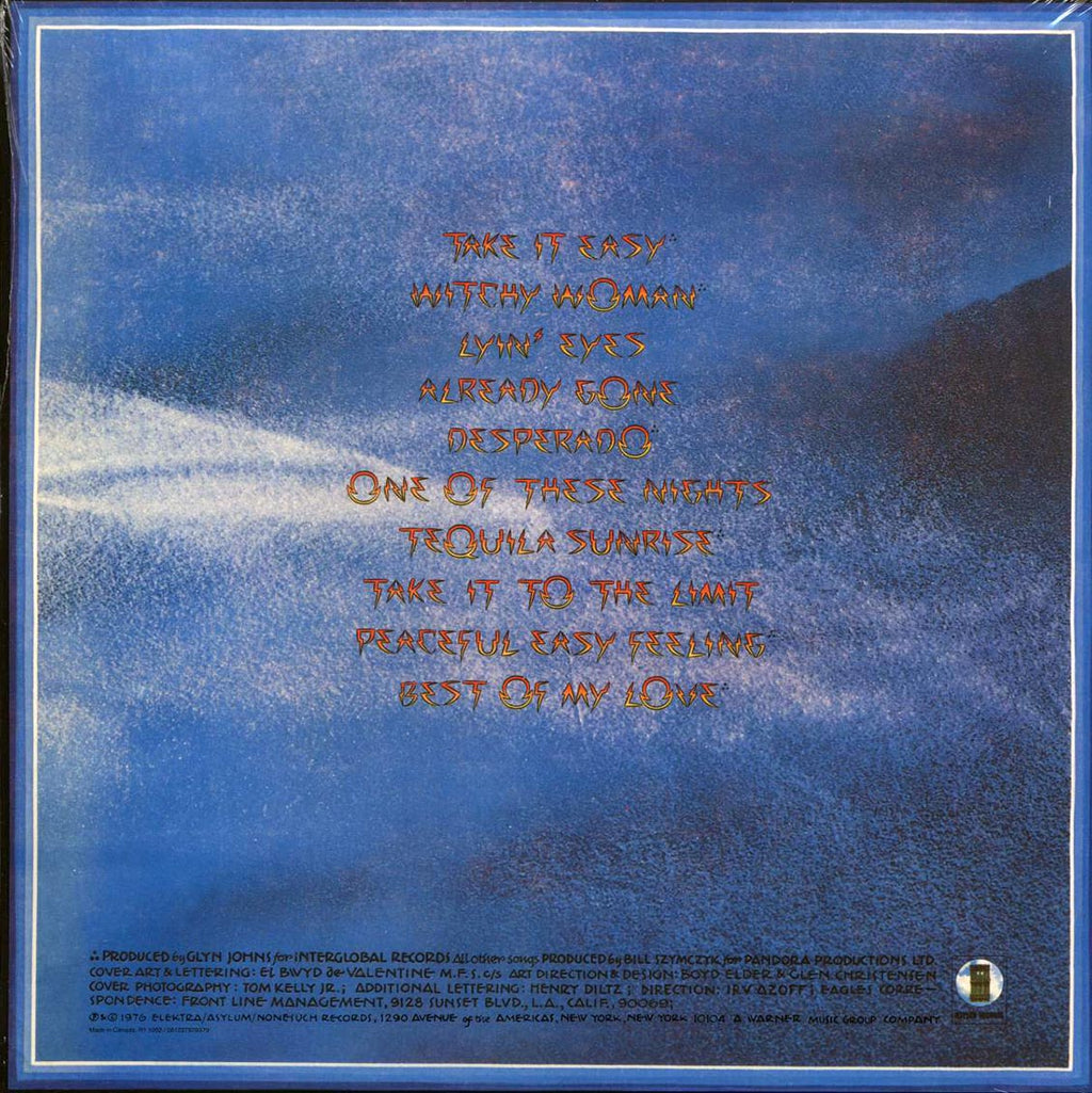 Eagles - Their Greatest Hits 1971-1975 (180g) (clear vinyl) vinyl LP back cover