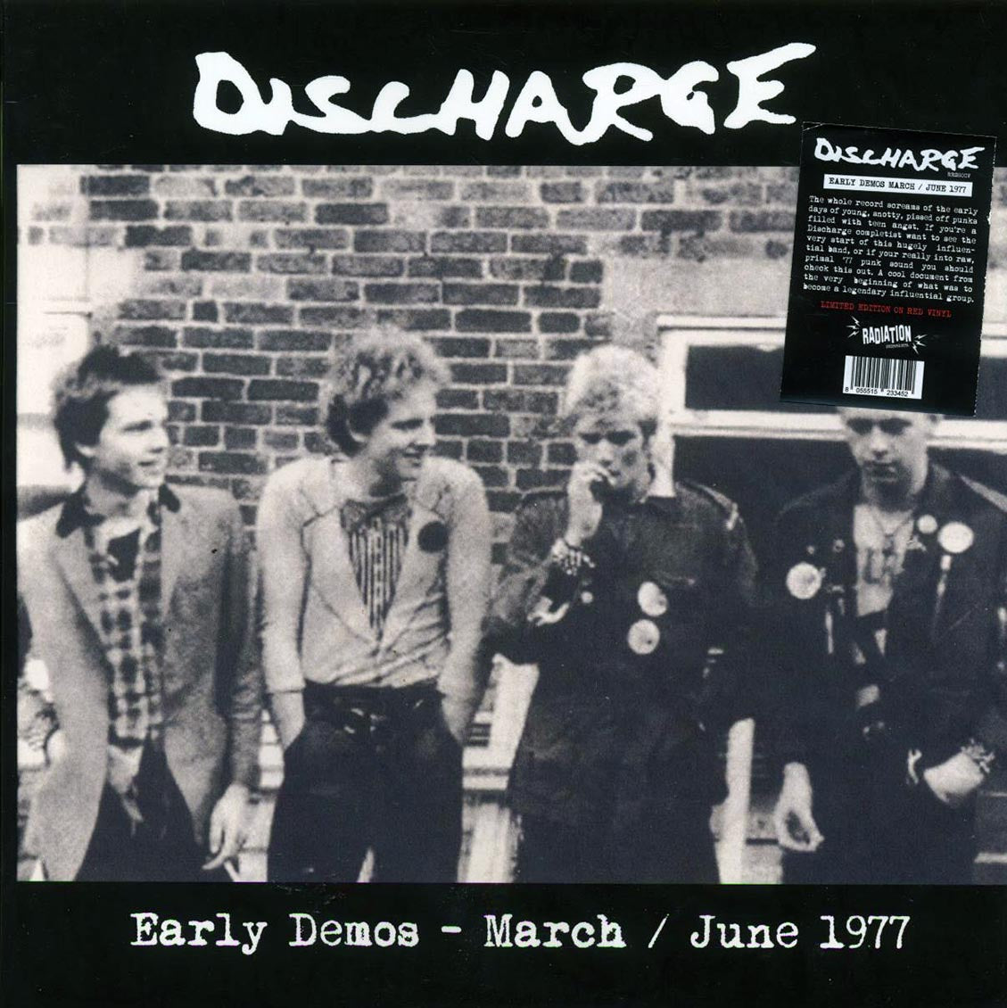 Discharge - Early Demos: March, June 1977 (red vinyl) vinyl LP front cover