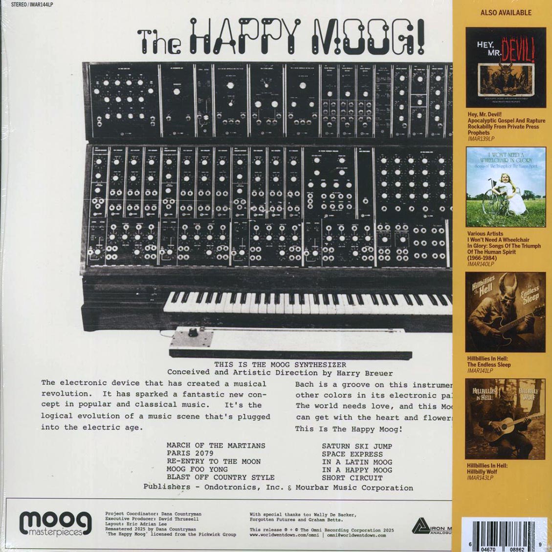 Jean-Jacques Perrey, Harry Breuer - The Happy Moog! (+bonus tracks) (remastered) (incl. CD) vinyl LP back cover