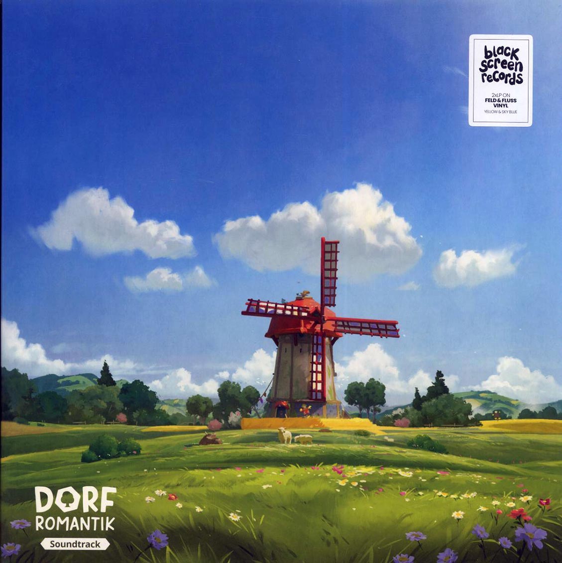 Laryssa Okada, Pygoscelis, Only Sound - Dorfromantik Soundtrack (2xLP) (feld yellow/blue fluss) vinyl LP front cover
