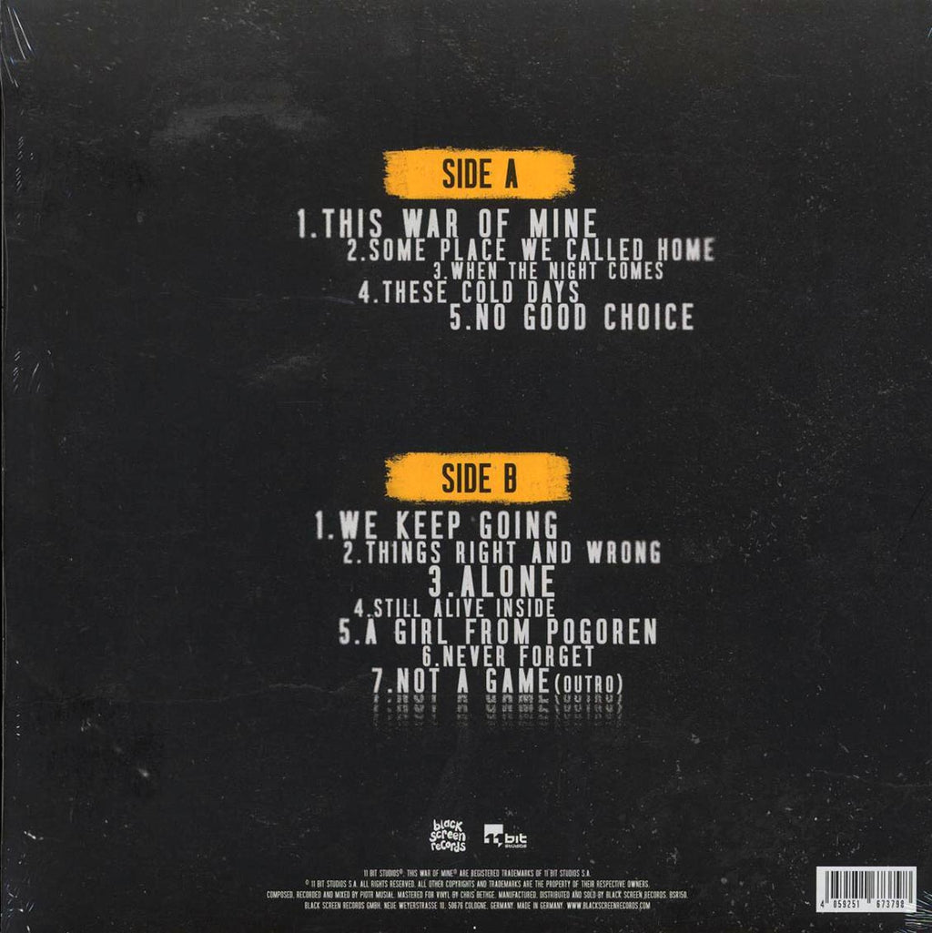 Piotr Musiał - This War Of Mine: Original Soundtrack (10th Anniv. Ed.) vinyl LP back cover