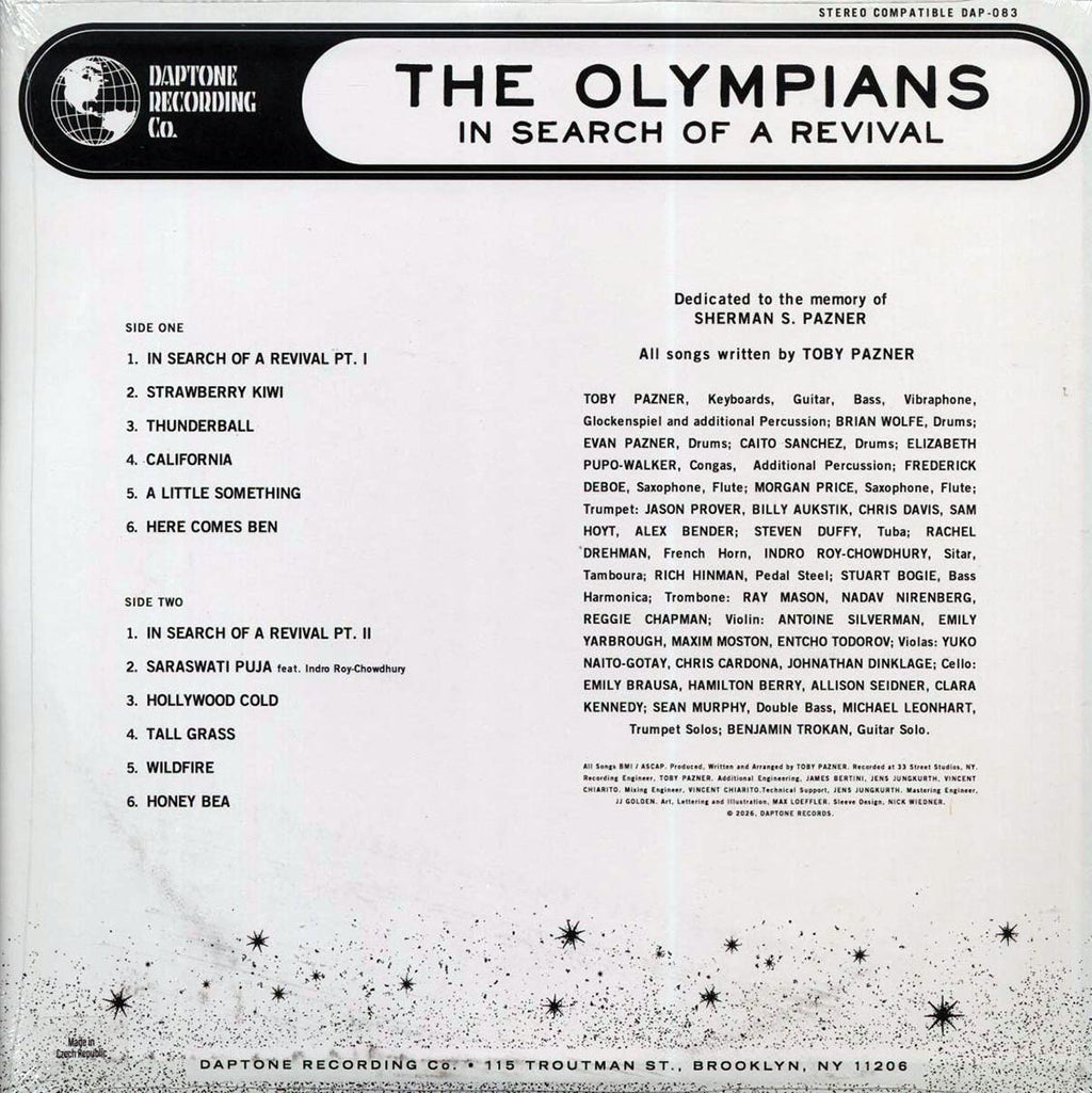 The Olympians - In Search Of A Revival vinyl LP back cover