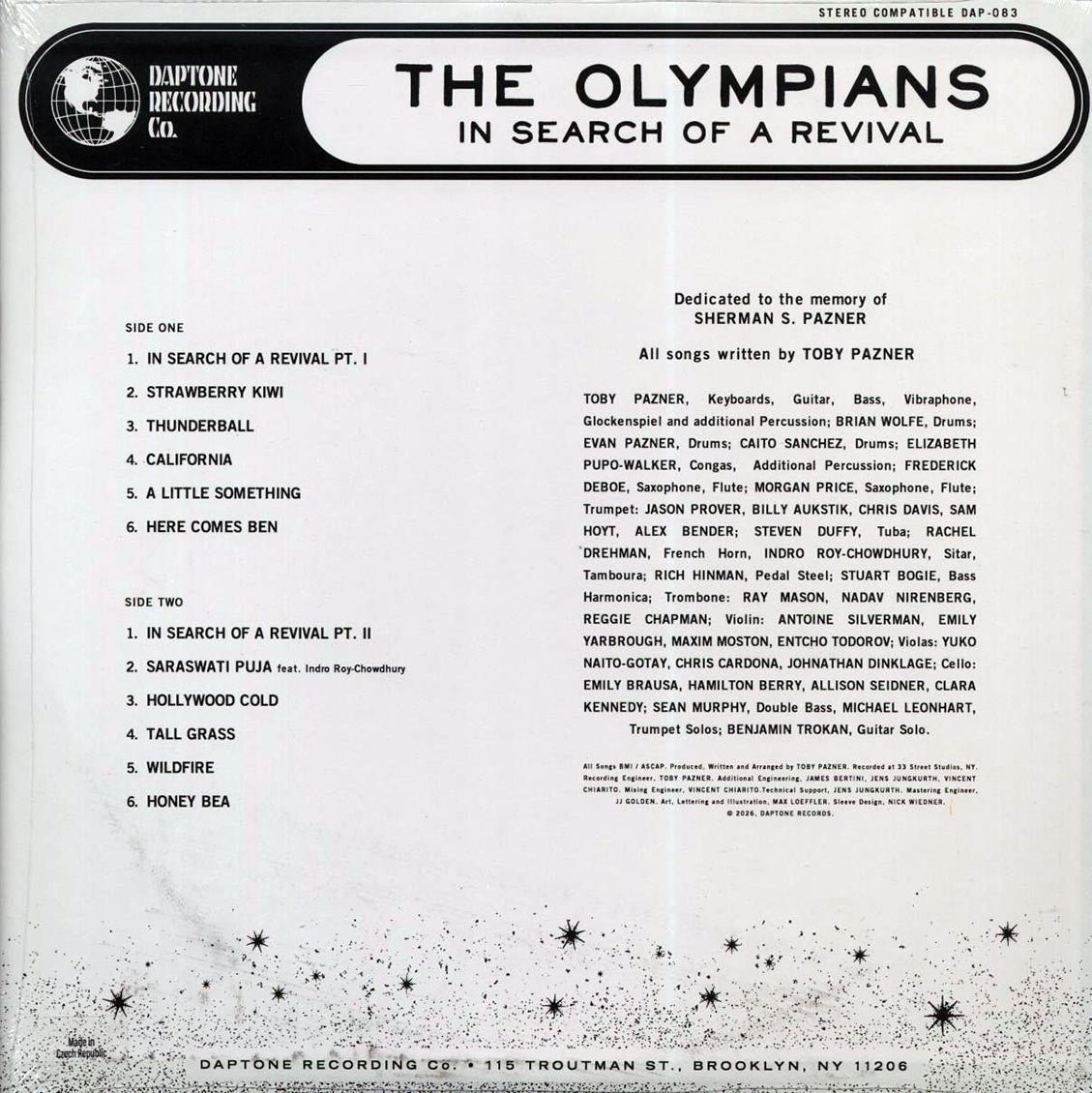 The Olympians - In Search Of A Revival vinyl LP back cover