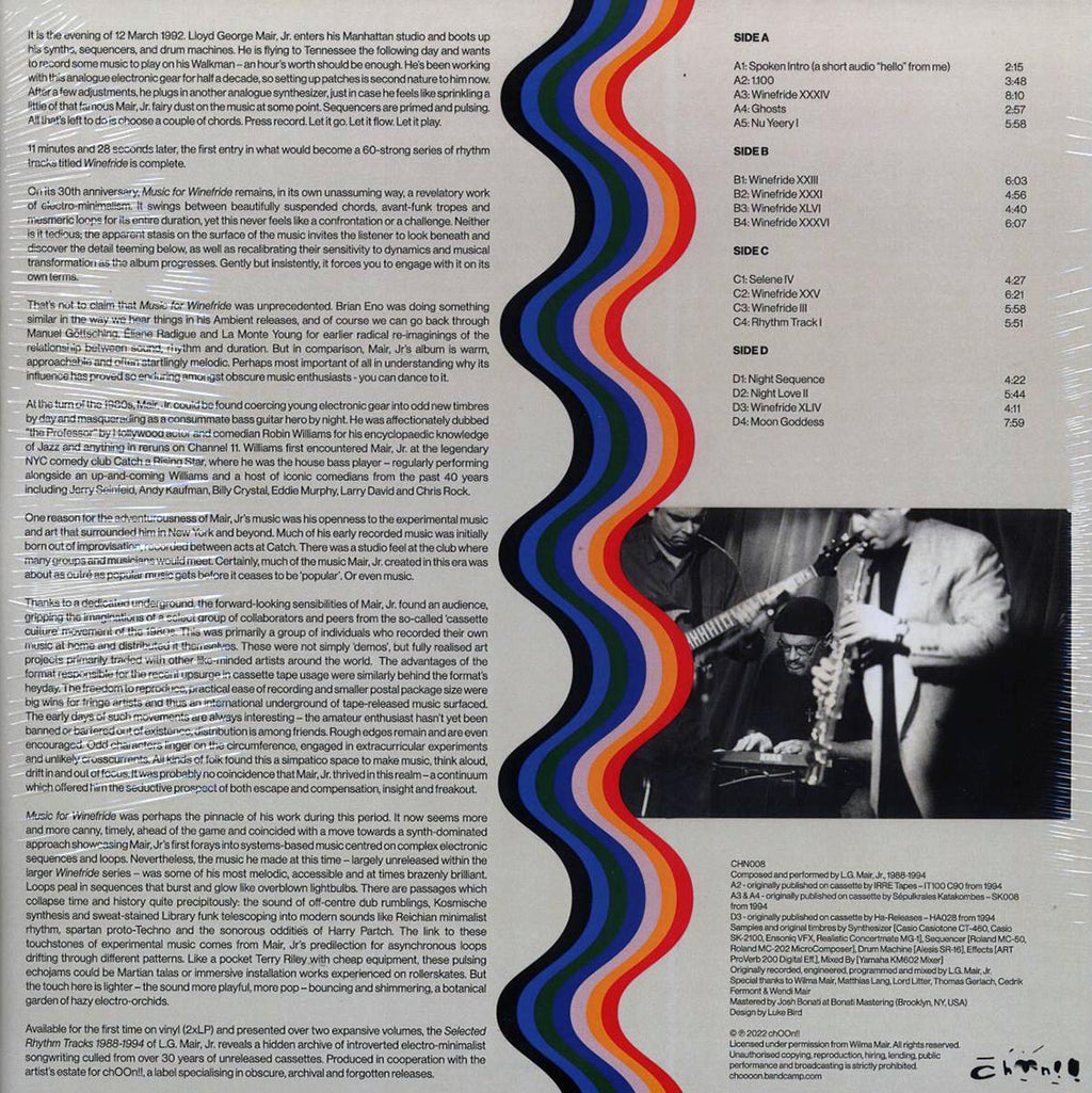 LG Mair Jr. - Selected Rhythm Tracks 1988​-​1994 Volume I (2xLP) (remastered) vinyl LP back cover