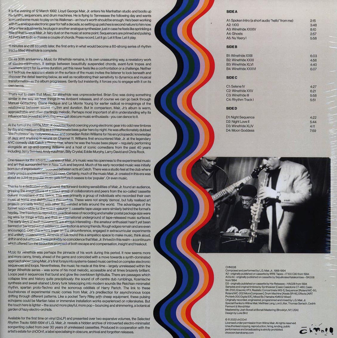 LG Mair Jr. - Selected Rhythm Tracks 1988​-​1994 Volume I (2xLP) (remastered) vinyl LP back cover