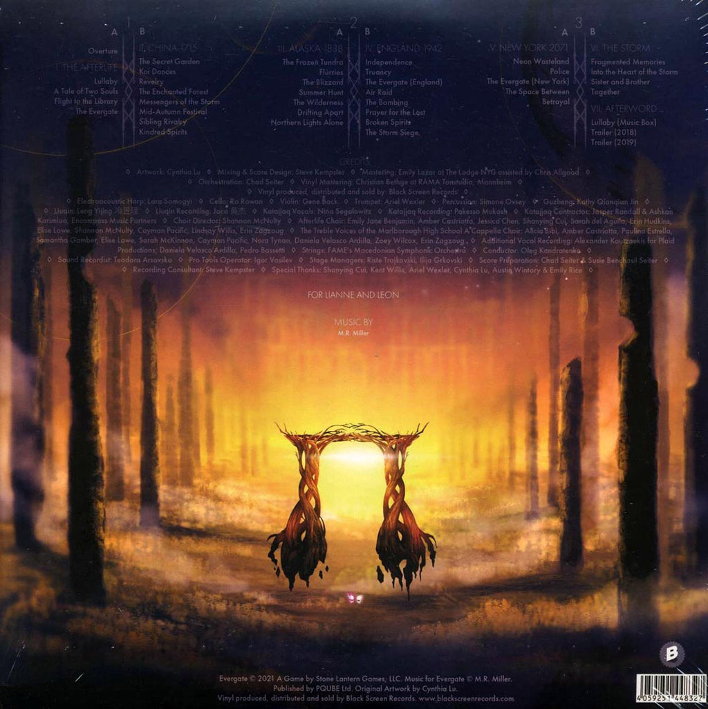 MR Miller - Evergate: Original Game Soundtrack (3xLP) vinyl LP back cover