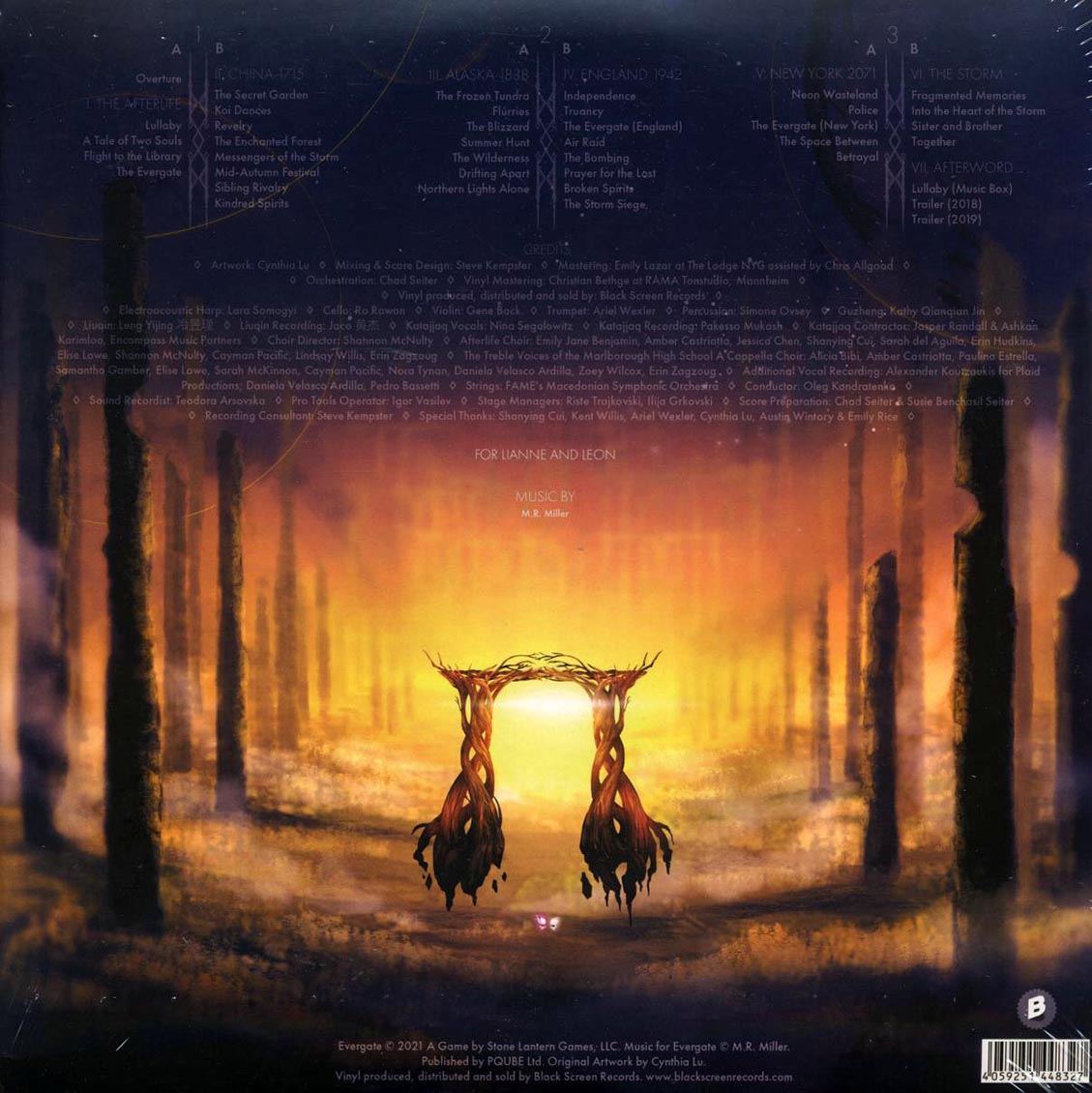 MR Miller - Evergate: Original Game Soundtrack (3xLP) vinyl LP back cover