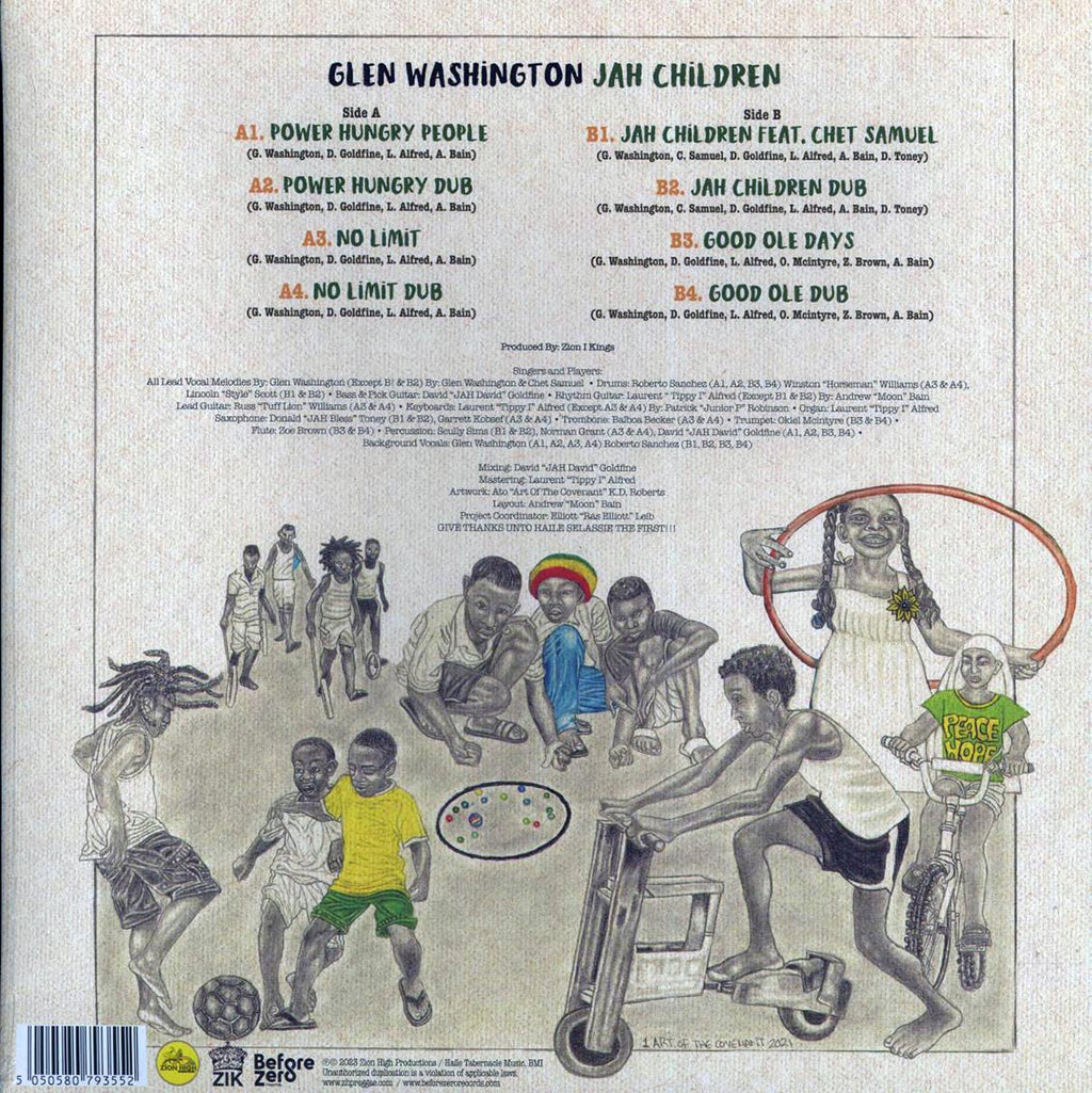 Glen Washington - Jah Children vinyl LP back cover