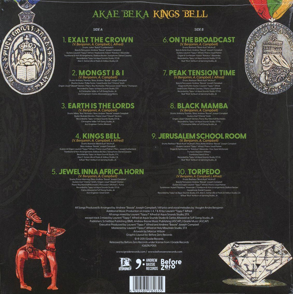 Akae Beka (Vaughn Benjamin/Midnite) - Kings Bell vinyl LP back cover
