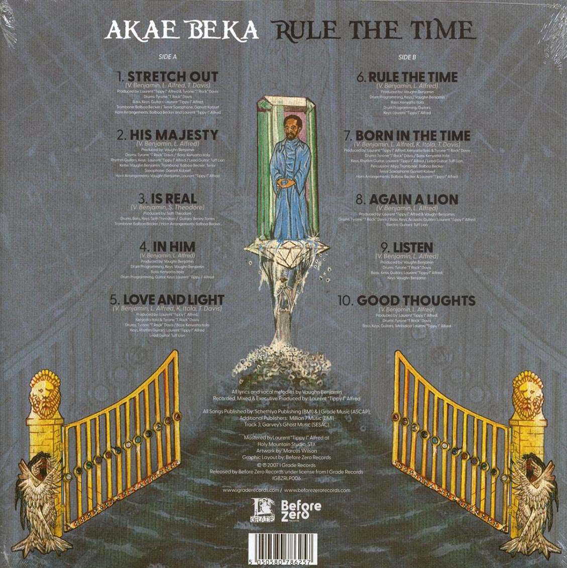 Akae Beka (Vaughn Benjamin/Midnite) - Rule The Time vinyl LP back cover