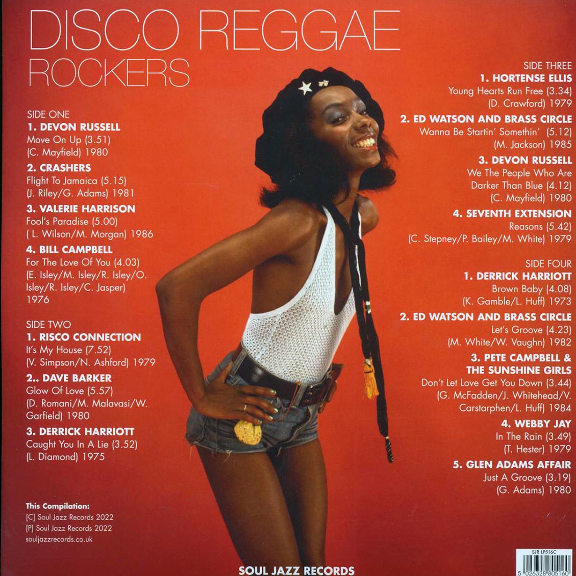 Derrick Harriott, Devon Russell, Glen Adams, Risco Connection, Etc. - Disco Reggae Rockers (2xLP) (yellow vinyl) vinyl LP back cover