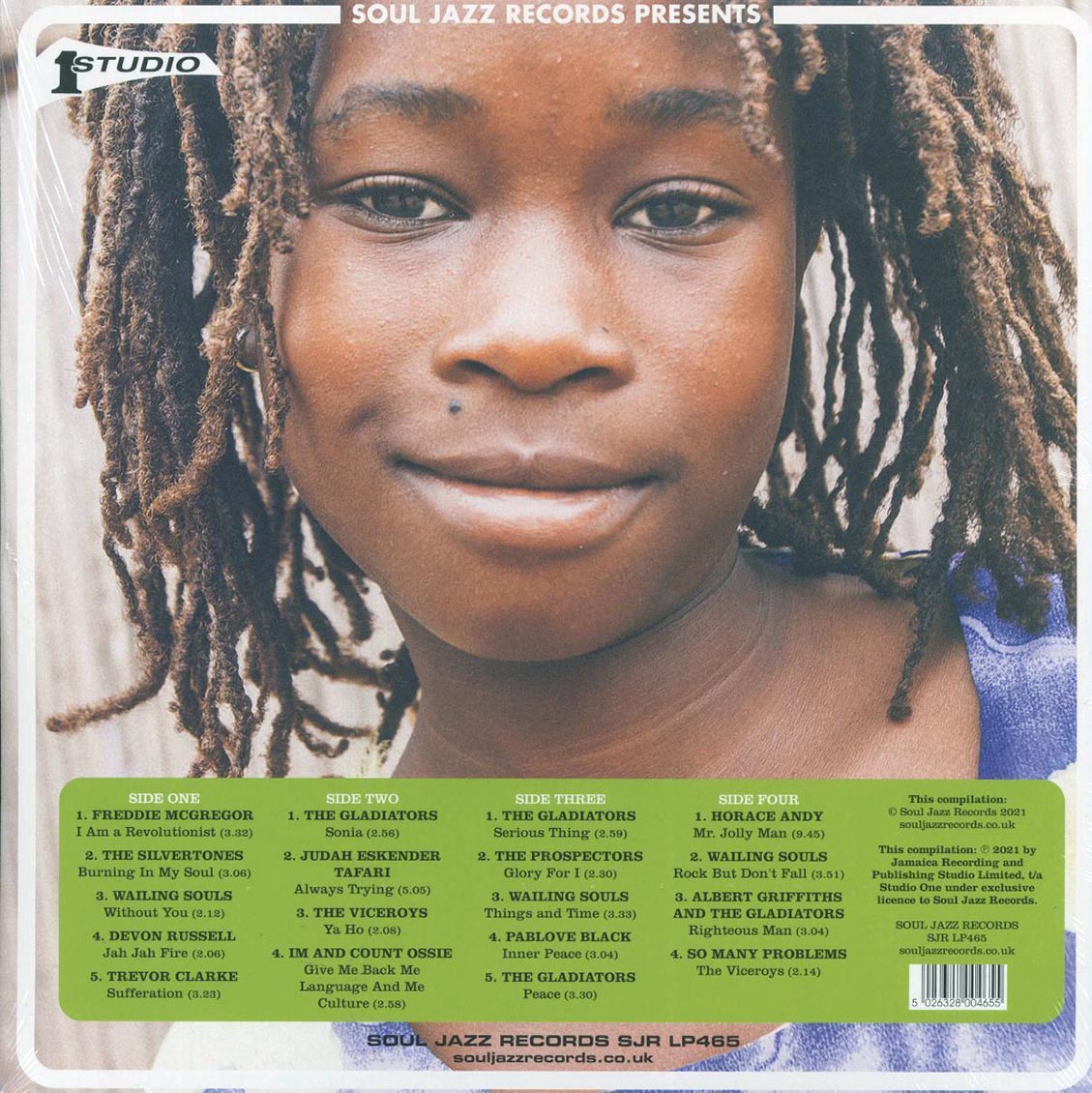 Wailing Souls, The Gladiators, The Viceroys, Judah Eskender Tafari, Etc. - Fire Over Babylon: Dread, Peace And Conscious Sounds At Studio One (2xLP) vinyl LP back cover