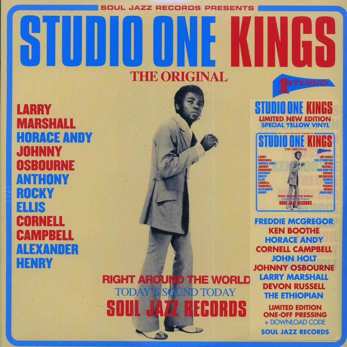 Larry Marshall, Horace Andy, Johnny Osbourne, Ken Boothe, The Ethiopian, Etc. - Studio One Kings (ltd. ed.) (2xLP) (yellow vinyl) vinyl LP front cover