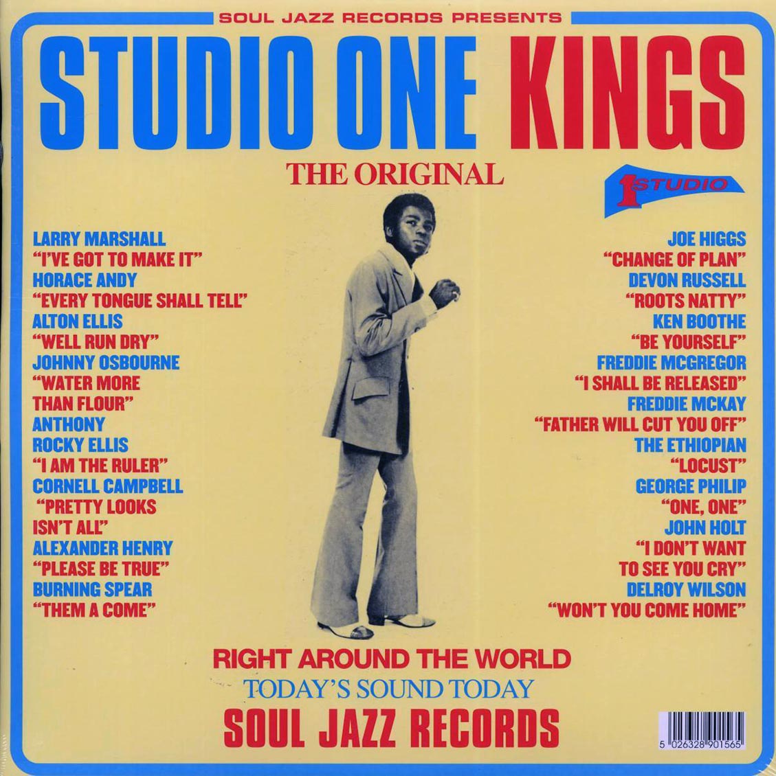Larry Marshall, Horace Andy, Johnny Osbourne, Ken Boothe, The Ethiopian, Etc. - Studio One Kings (ltd. ed.) (2xLP) (yellow vinyl) vinyl LP back cover
