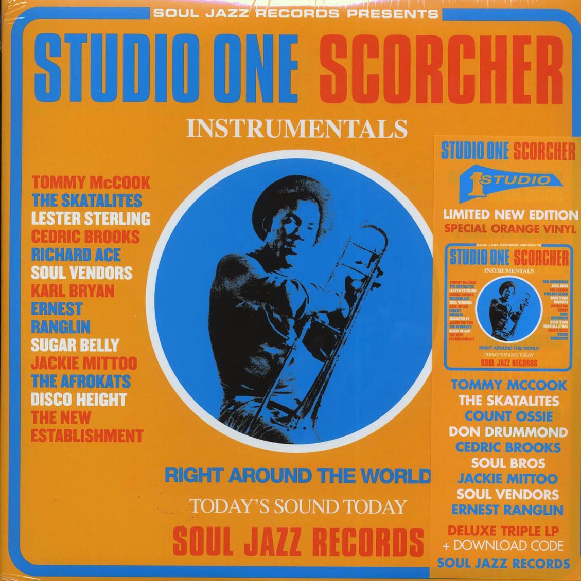 The Skatalites, Soul Vendors, Sound Dimension, Cedric Brooks, Etc. - Studio One Scorcher: Instrumentals (ltd. ed.) (3xLP) (orange vinyl) vinyl LP front cover