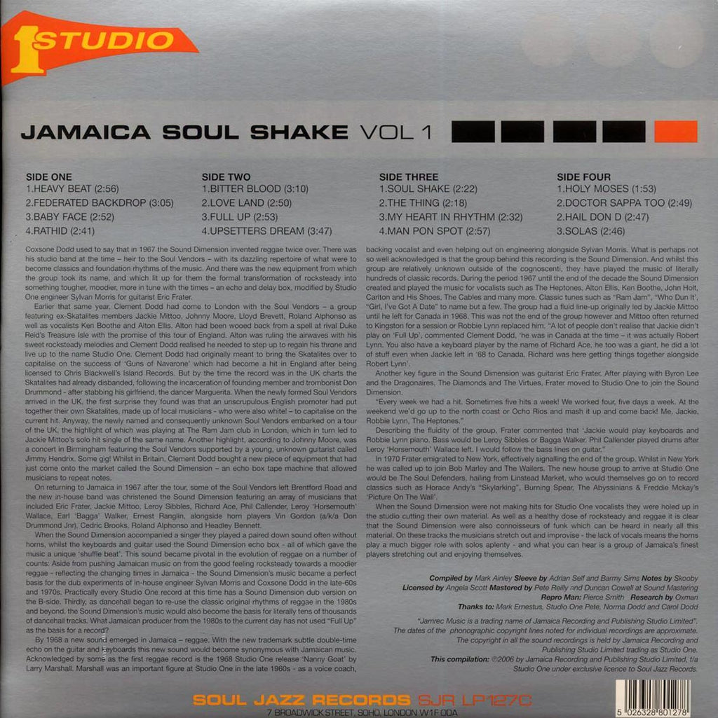 Sound Dimension - Jamaica Soul Shake Vol 1 (ltd. ed.) (2xLP) (silver vinyl) vinyl LP back cover