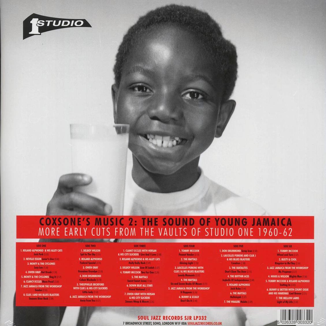 Don Drummond, Roland Alphonso, The Maytals, Owen Gray, Tommy McCook, Etc. - Coxsone's Music 2: The Sound Of Young Jamaica, More Early Cuts From The Vaults Of Studio One 1959-63 (3xLP) vinyl LP back cover