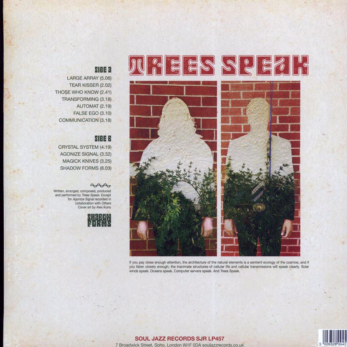 Trees Speak - Shadow Forms vinyl LP back cover