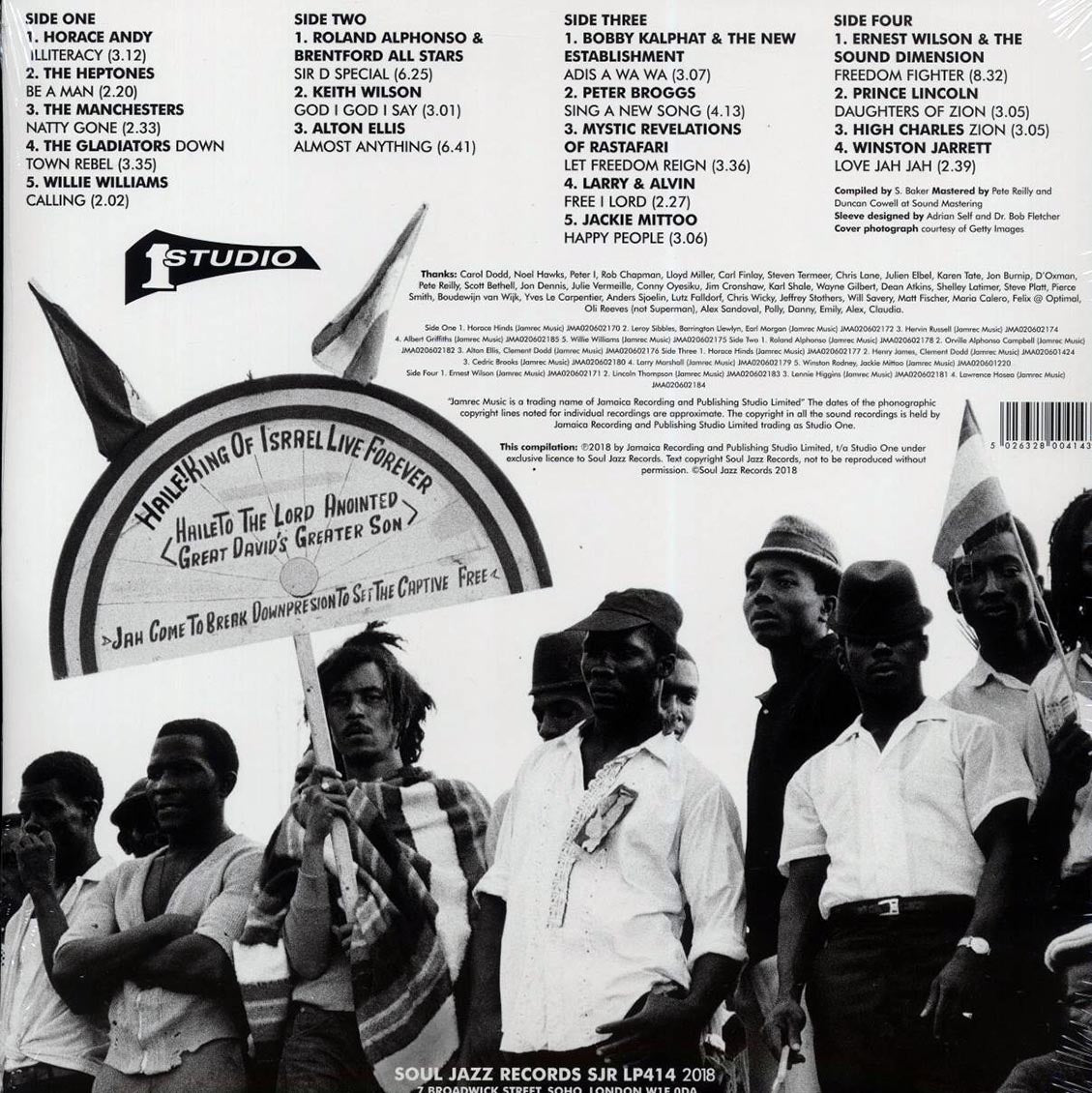 The Gladiators, Willie Williams, The Heptones, Horace Andy, Etc. - Black Man’s Pride 2: Righteous Are The Sons And Daughters Of Jah (2xLP) vinyl LP back cover