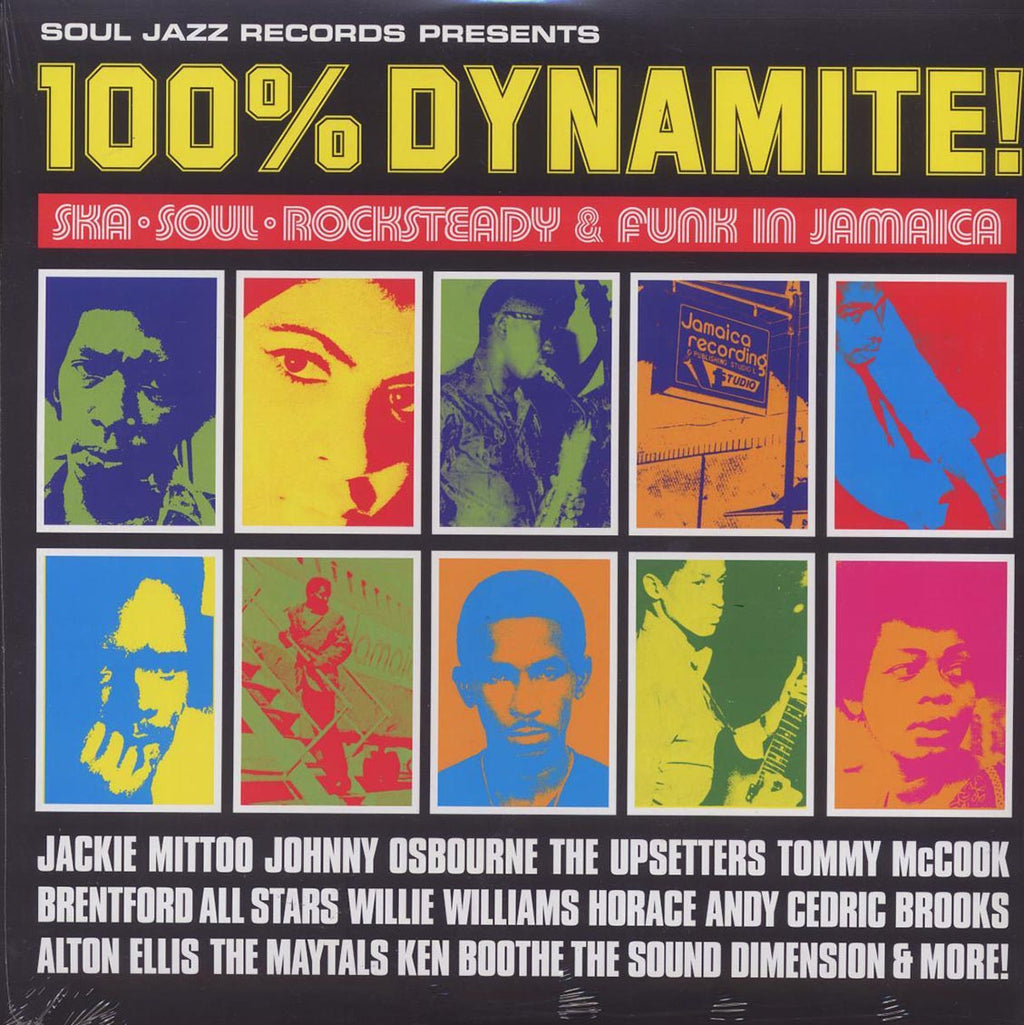 Johnny Osbourne, Cedric Brooks, The Maytals, Alton Ellis, Willie Williams, The Upsetters, Etc. - 100% Dynamite! (2xLP) vinyl LP front cover