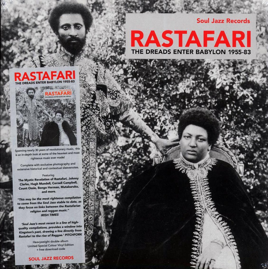 Count Ossie, Johnny Clarke, Bongo Herman, Hugh Mundell, Roy Shirley, Etc. - Rastafari: The Dreads Enter Babylon 1955-83 (2xLP) (180g) (blue vinyl) vinyl LP front cover