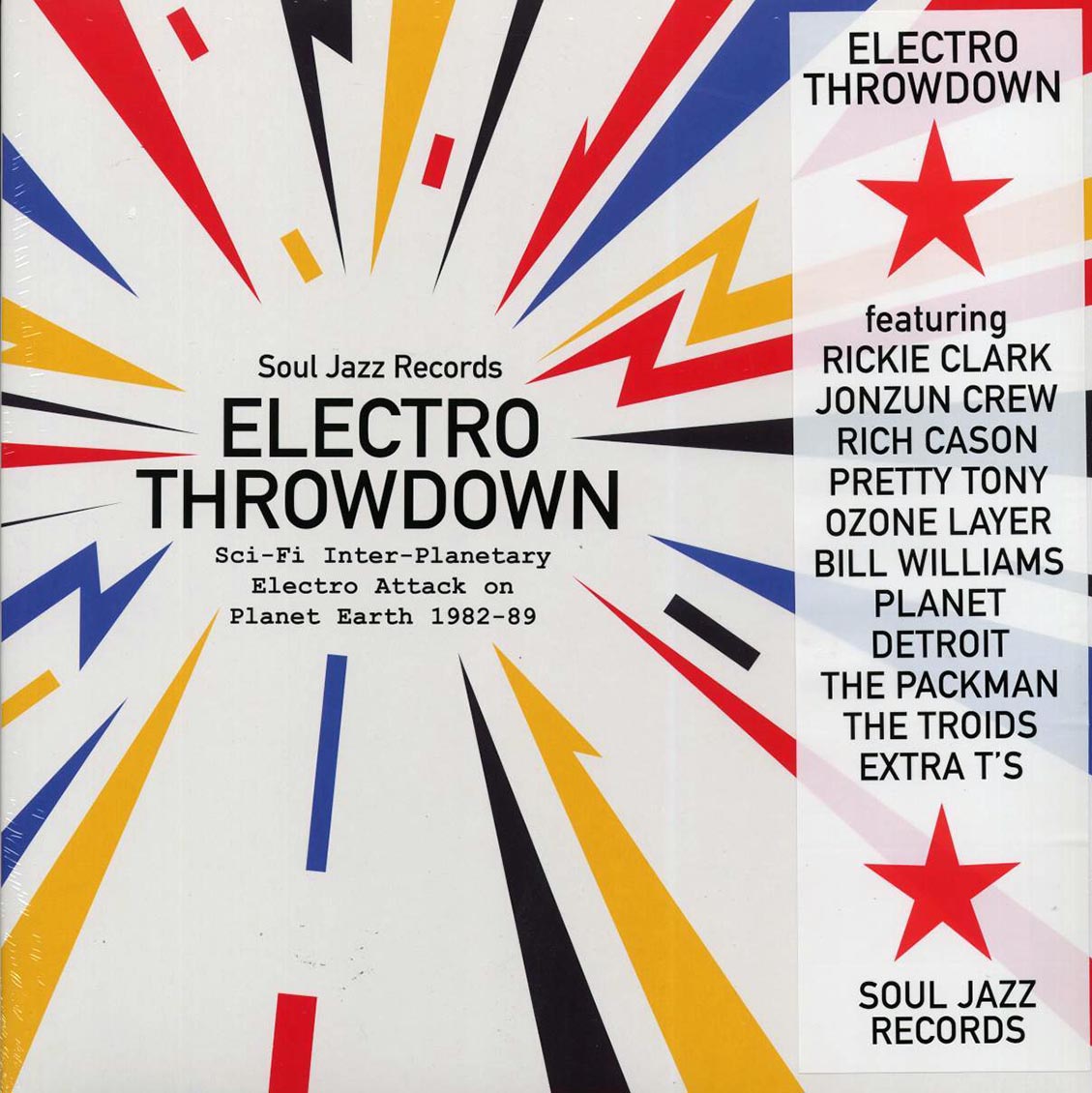 Various - Electro Throwdown: Sci-Fi Inter-Planetary Electro Attack On Planet Earth 1982-89 (2xLP) vinyl LP front cover
