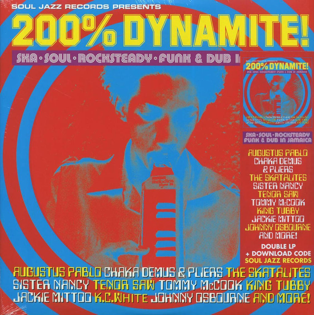Sister Nancy, Tenor Saw, Augustus Pablo, King Tubby, Jackie Mittoo, Etc. - 200% Dynamite! (2xLP) vinyl LP front cover