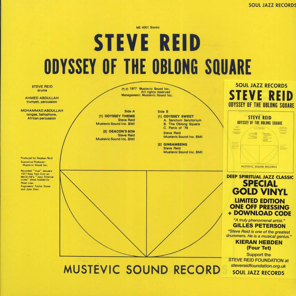 Steve Reid - Odyssey Of The Oblong Square (ltd. ed.) (gold vinyl) vinyl LP front cover
