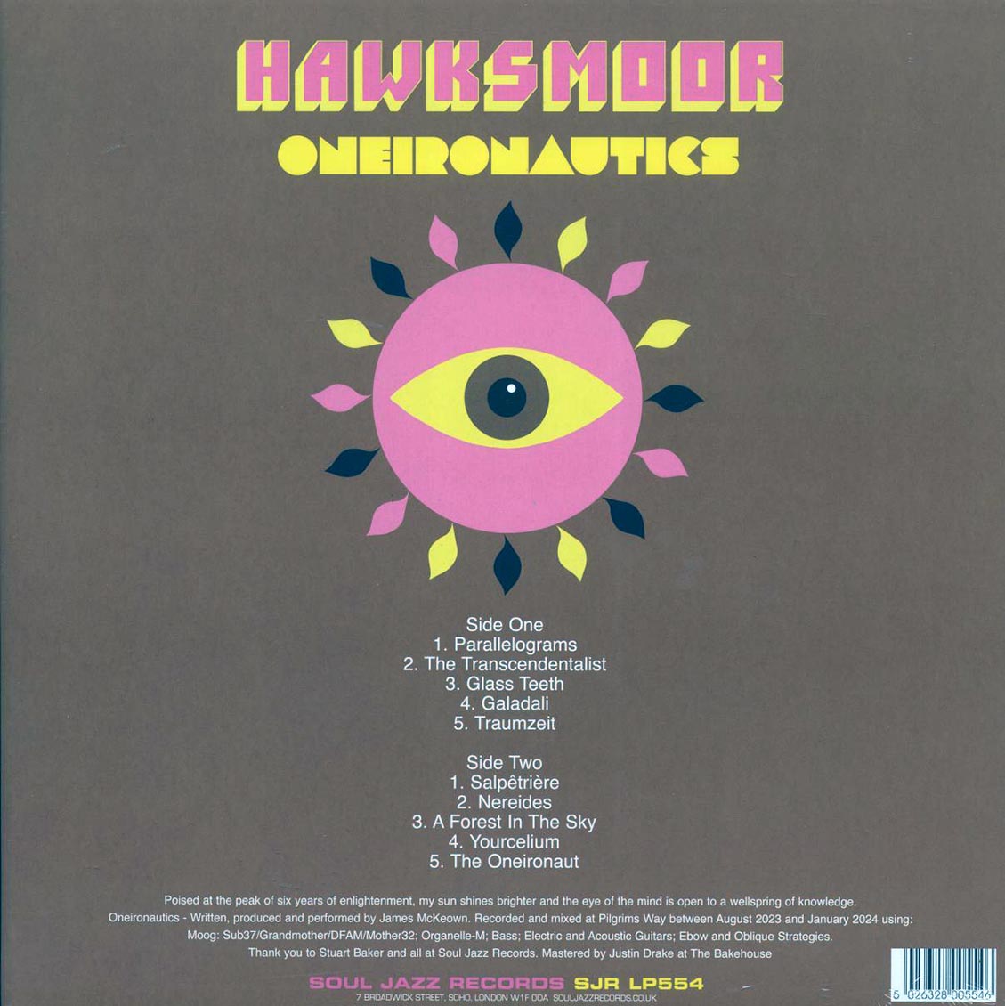 Hawksmoor - Oneironautics vinyl LP back cover