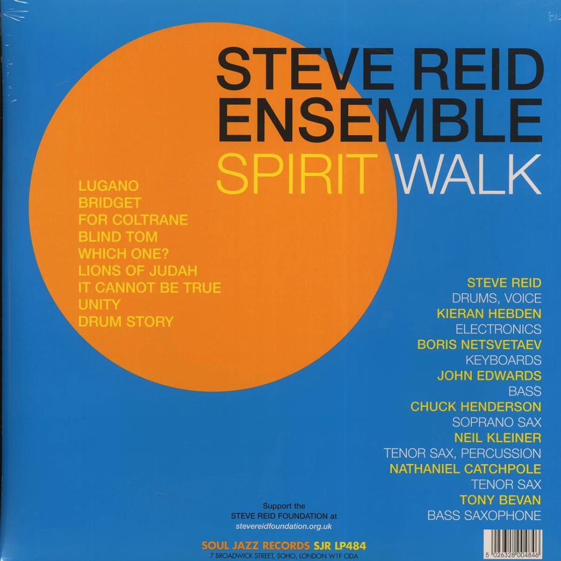 Steve Reid Ensemble - Spirit Walk (RSD 2021) (2xLP) vinyl LP back cover