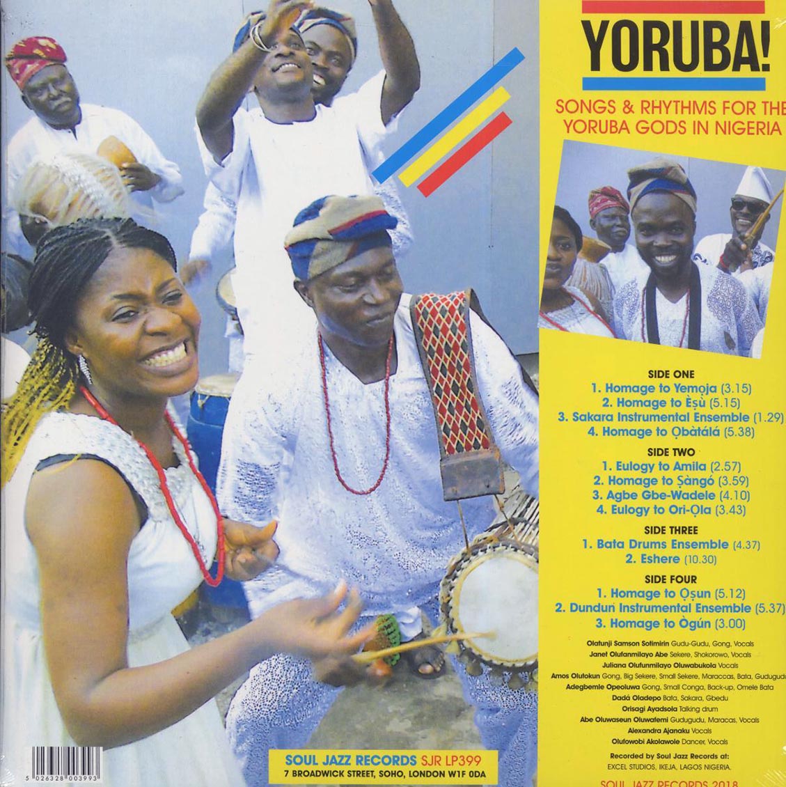 Konkere Beats - Yoruba! Songs & Rhythms For The Yoruba Gods In Nigeria (2xLP) (180g) vinyl LP back cover
