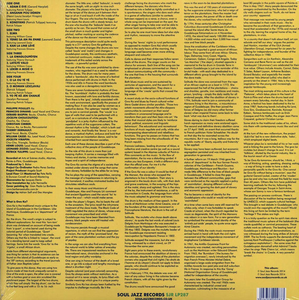 Tradisyon Ka - Gwo Ka: Music Of Guadeloupe, West Indies (2xLP) vinyl LP back cover