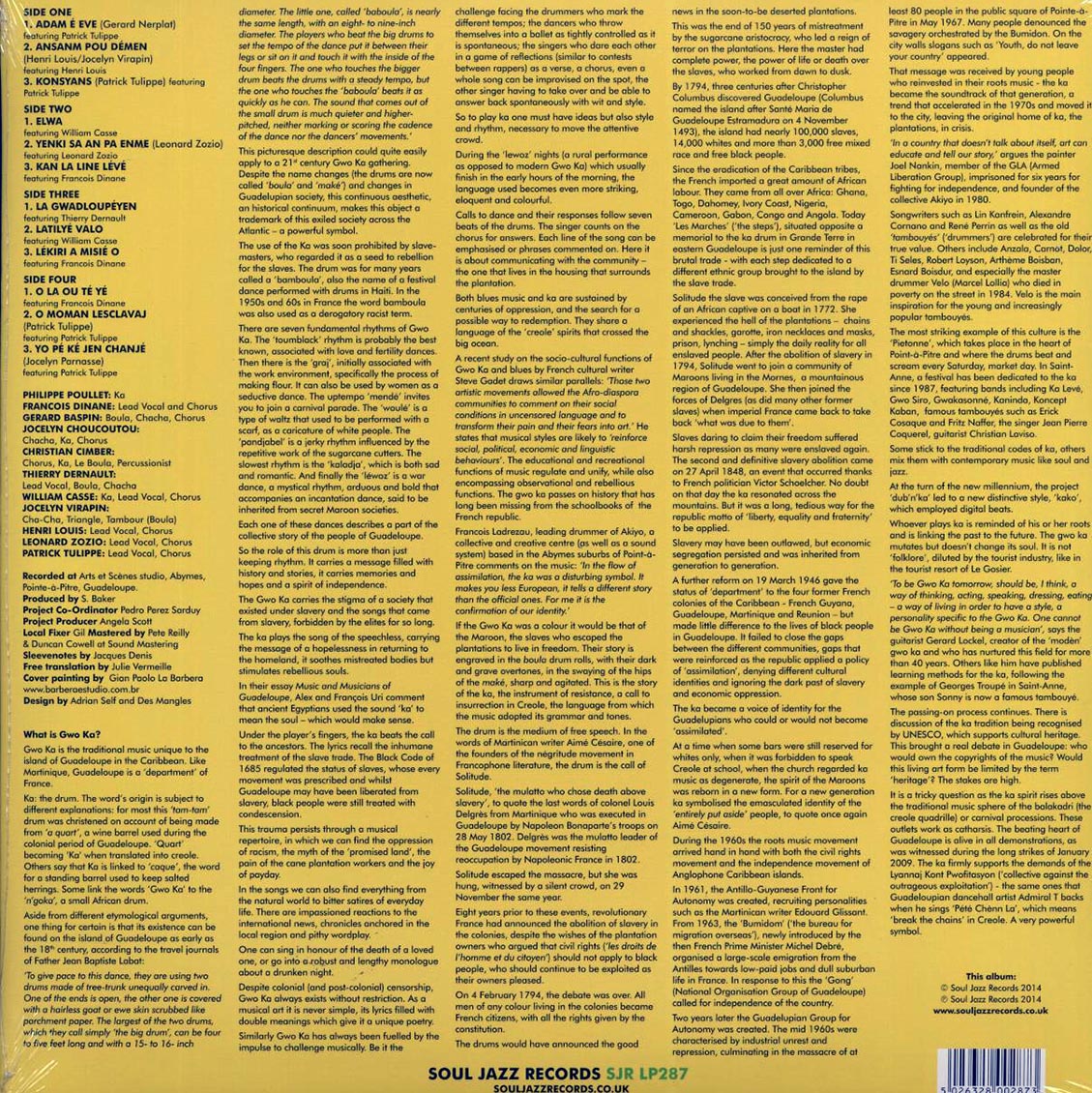 Tradisyon Ka - Gwo Ka: Music Of Guadeloupe, West Indies (2xLP) vinyl LP back cover