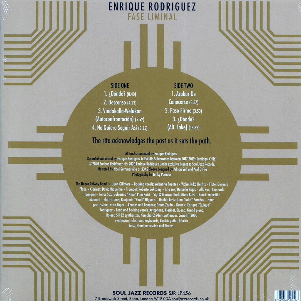 Enrique Rodriguez & The Negra Chiway Band - Fase Liminal vinyl LP back cover