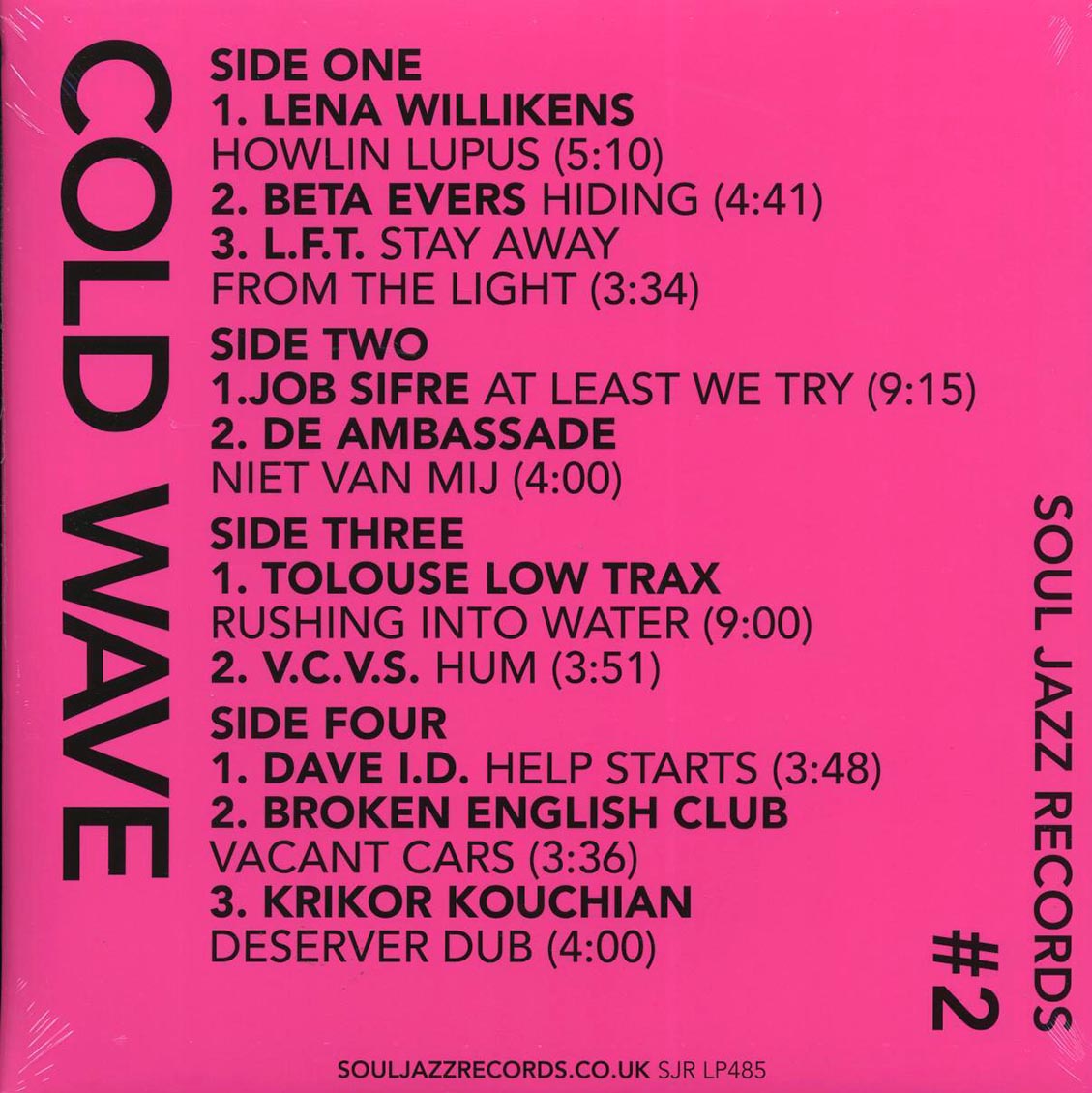 Various - Cold Wave #2 (2xLP) vinyl LP back cover