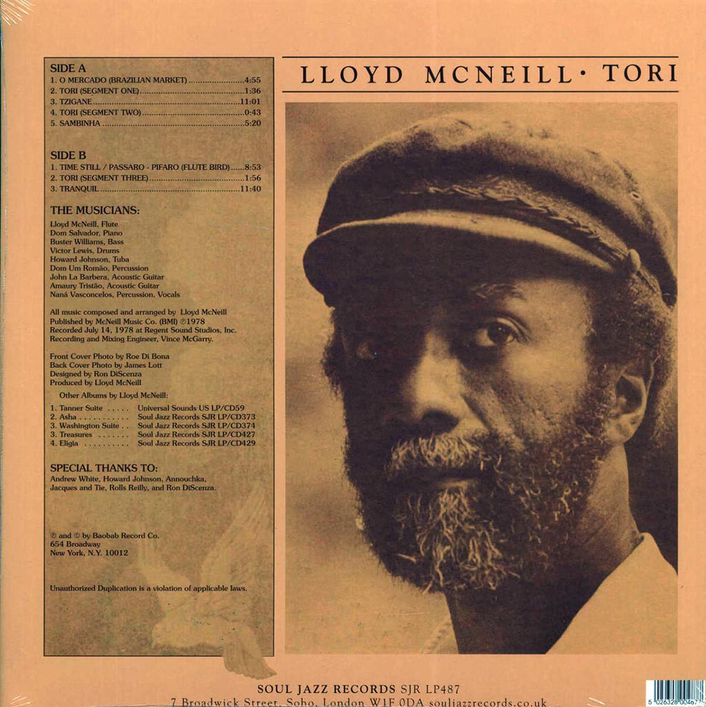Lloyd McNeill - Tori (ltd. ed.) vinyl LP back cover