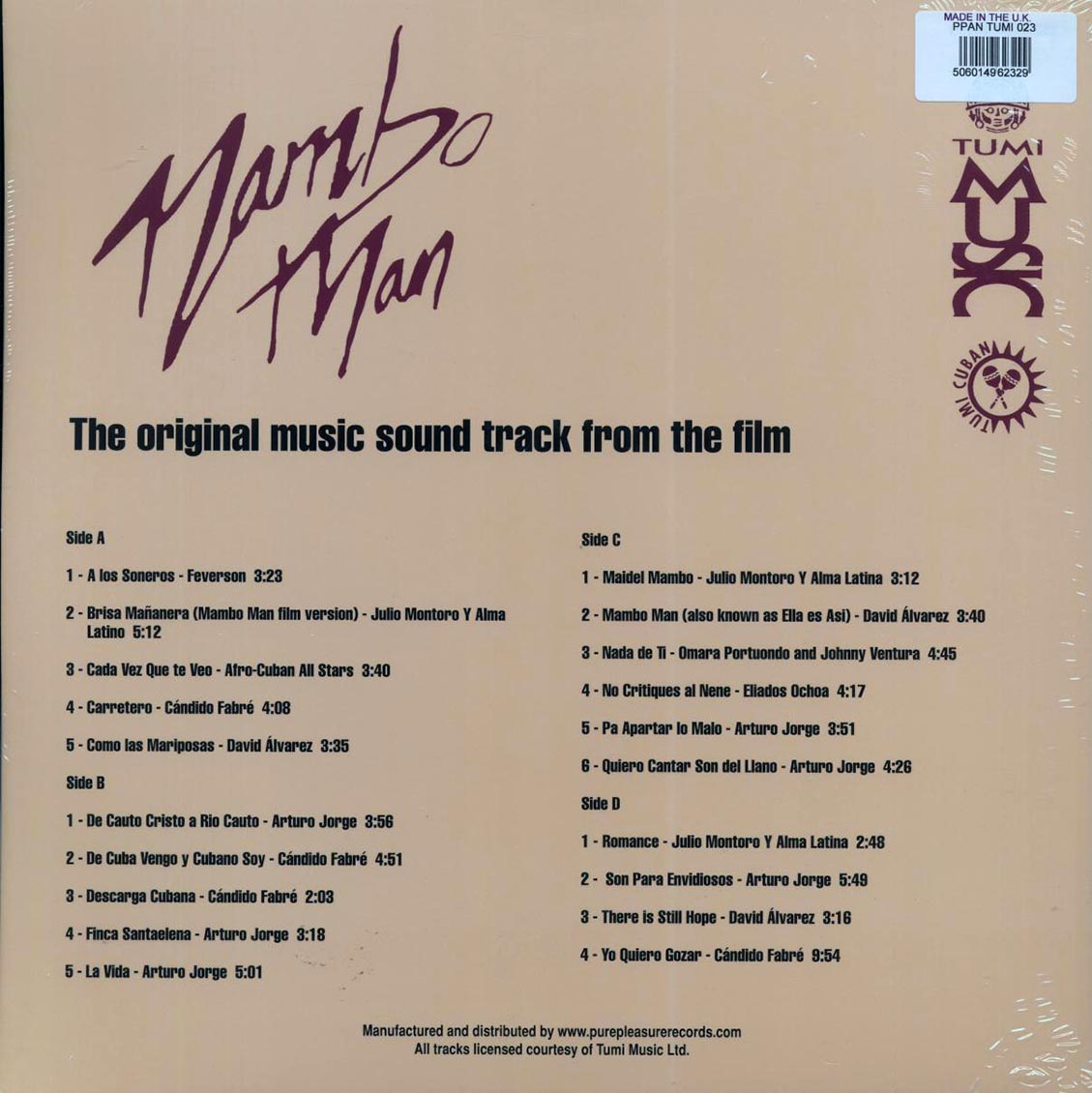 Arturo Jorge, Eliades Ochoa, Afro-Cuban All Stars, Etc - Mambo Man (2xLP) (180g) (audiophile) vinyl LP back cover