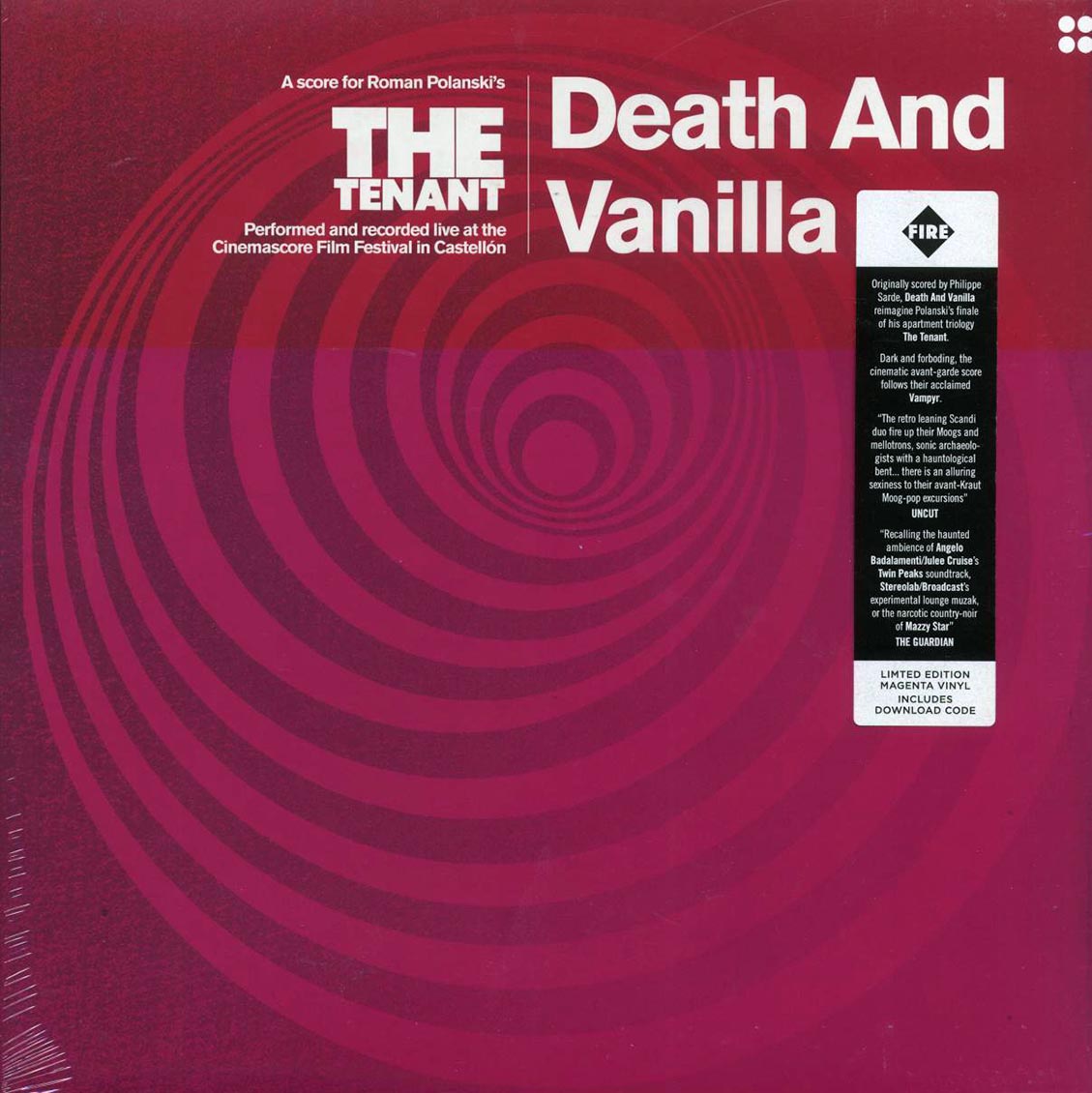 Death And Vanilla - A Score For Roman Polanski's The Tenant (ltd. ed.) (magenta vinyl) vinyl LP front cover