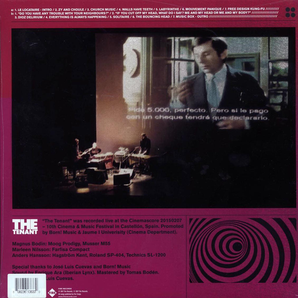 Death And Vanilla - A Score For Roman Polanski's The Tenant (ltd. ed.) (magenta vinyl) vinyl LP back cover