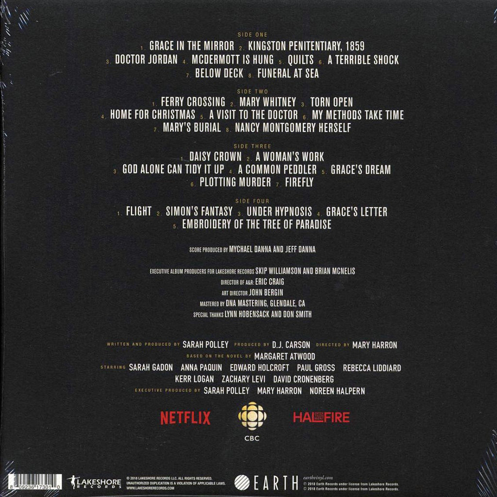Mychael Danna And Jeff Danna - Alias Grace: Original Mini-Series Soundtrack (ltd. ed.) (2xLP) vinyl LP back cover