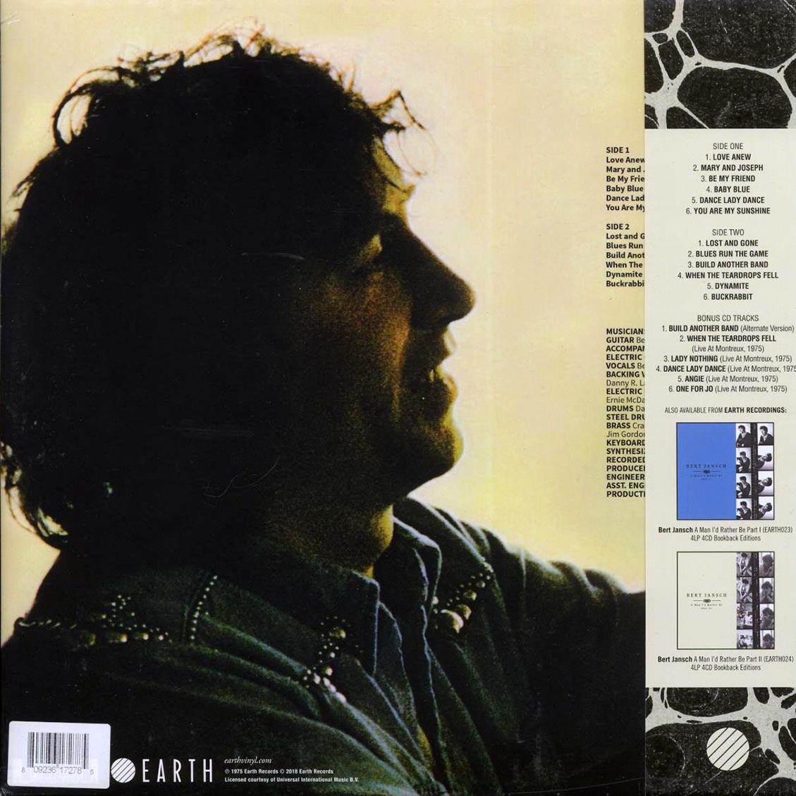 Bert Jansch - Santa Barbara Honeymoon (RSD 2018) (ltd. ed.) (purple vinyl) vinyl LP back cover