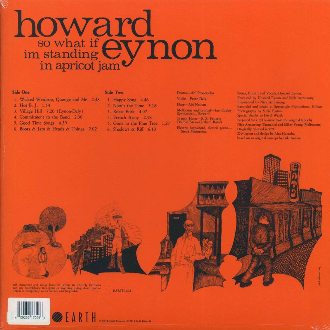 Howard Eynon - So What If Im Standing In Apricot Jam (40th Anniv. Ed.) (orange vinyl) (incl. CD) vinyl LP back cover
