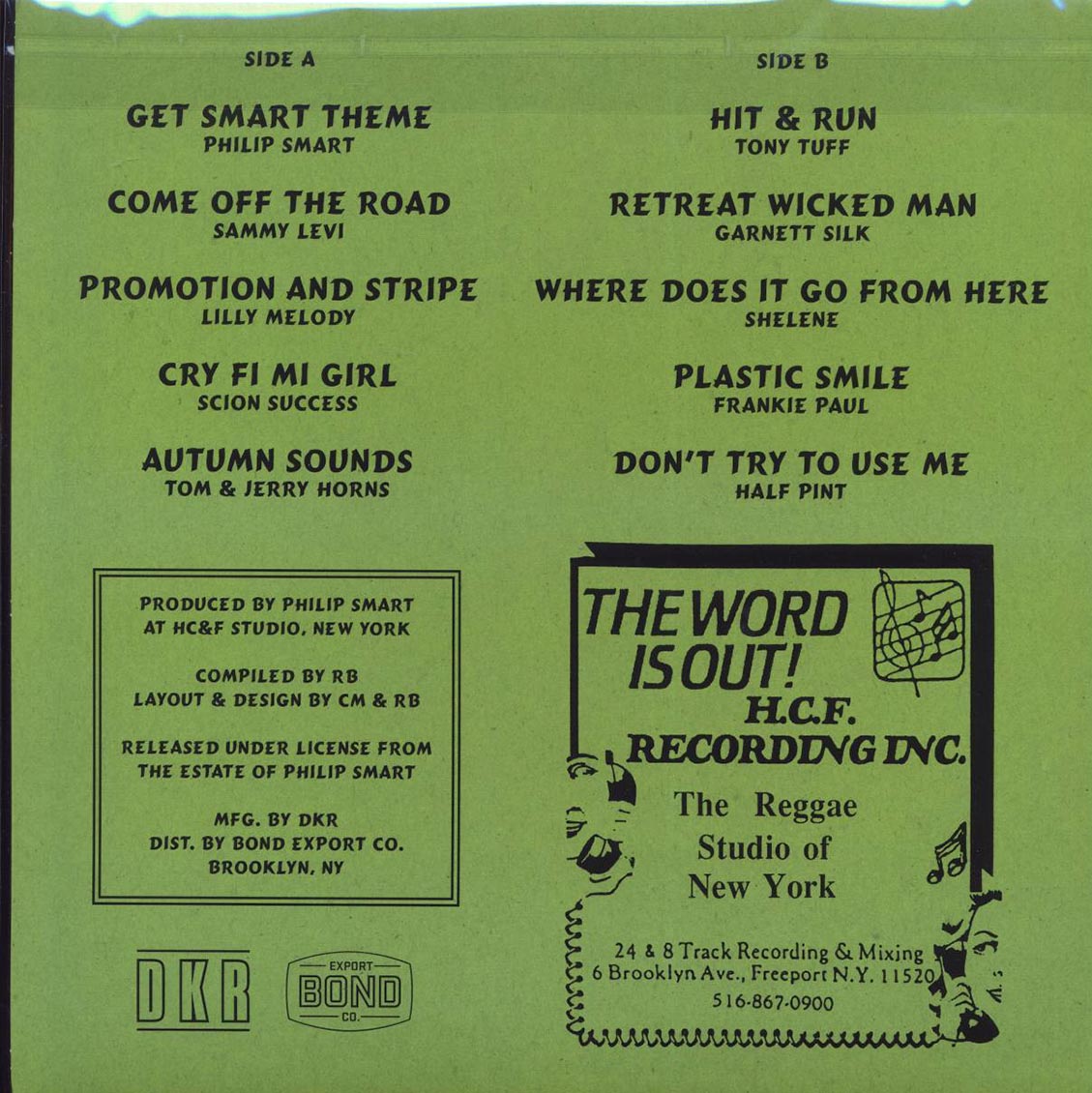 Half Pint, Frankie Paul, Tony Tuff, Philip Smart, Etc. - New Eclipsed: Dancehall From Philip Smart's HC&F Studio 1985-1996 vinyl LP back cover