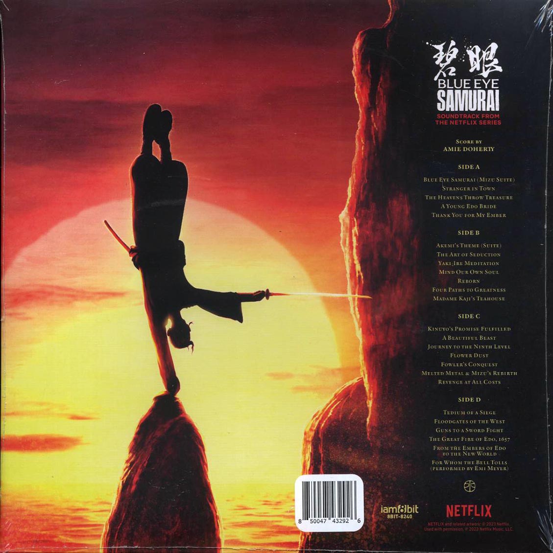 Amie Doherty - Blue Eye Samurai: Soundtrack From The Netflix Series (2xLP) (forged steel silver vinyl) vinyl LP back cover