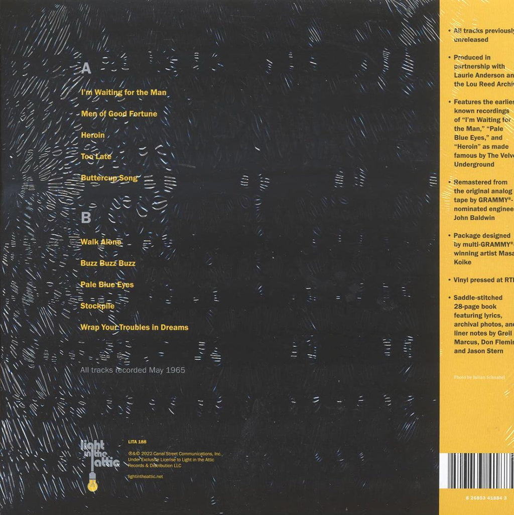 Lou Reed - Words & Music, May 1965 (silver metallic vinyl) (RTI press) vinyl LP back cover