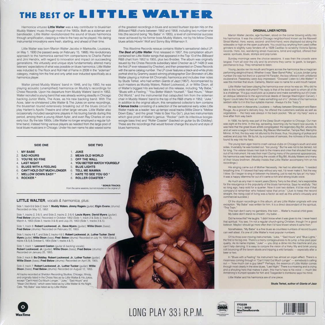 Little Walter - The Best Of Little Walter (+4 bonus tracks) (180g) vinyl LP back cover