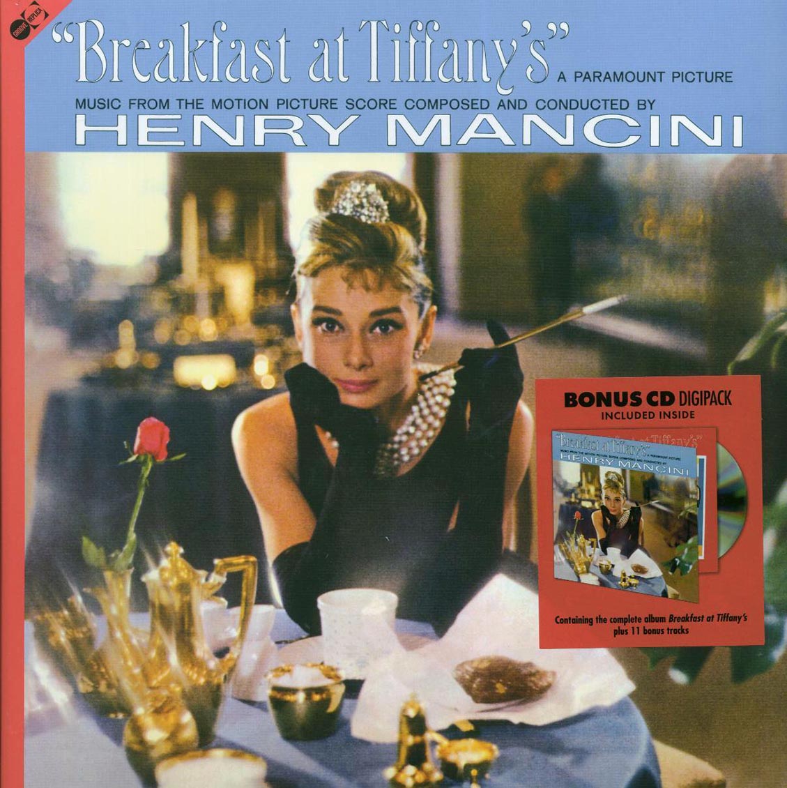 Henry Mancini - Breakfast At Tiffany's: Music From The Motion Picture Score (180g) (blue vinyl) vinyl LP front cover