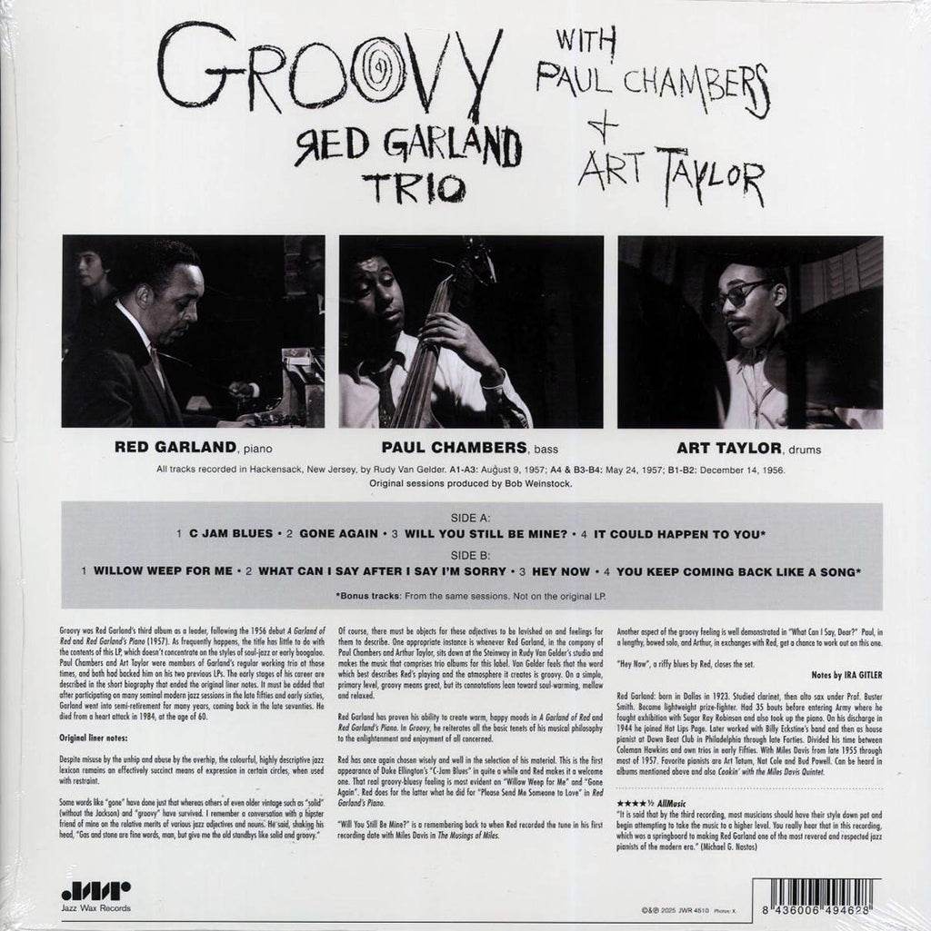 Red Garland Trio - Groovy (+2 bonus tracks) (ltd. ed.) (180g) vinyl LP back cover
